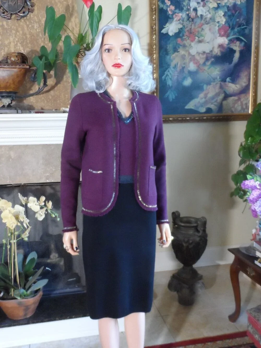 Tory Burch Merino Wool Knit Dress & Cardigan Set Size S